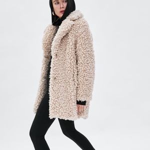 Zara Cream Teddy Jacket